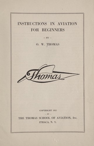 Instructions in aviation for beginners