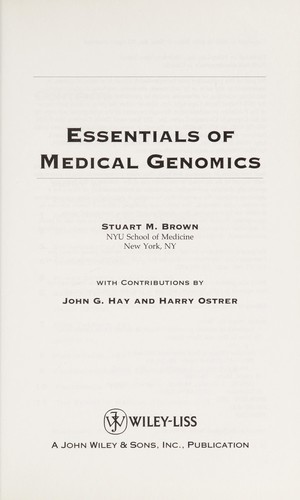 Essentials of medical genomics
