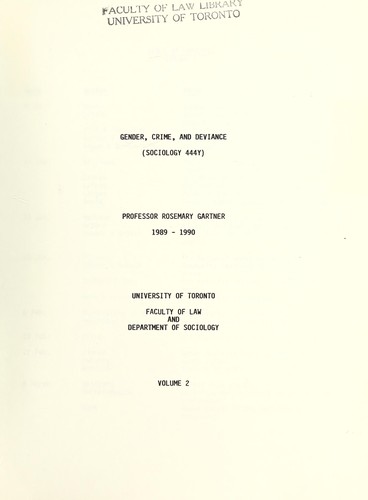 Gender, crime, and deviance