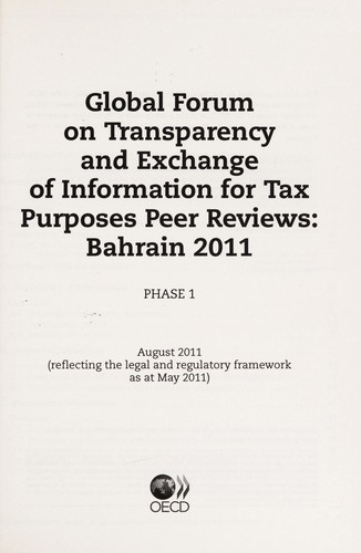 Global forum on transparency and exchange of information for tax purposes peer reviews