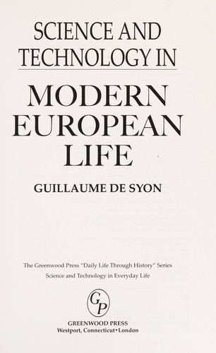 Science and technology in modern European life