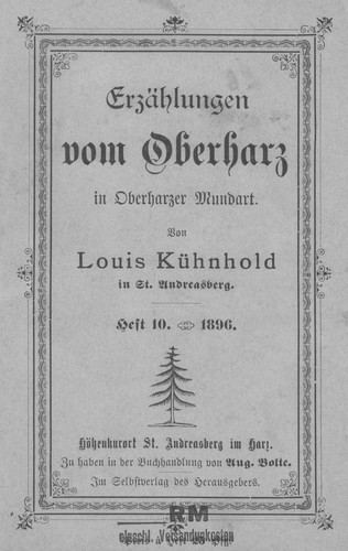 Erzählungen vom Oberharz in Oberharzer Mundart Heft 10