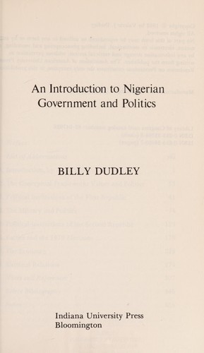 An introduction to Nigerian government and politics