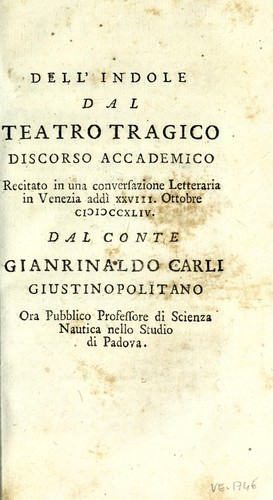 Dell' indole dal teatro tragico