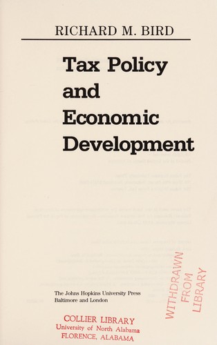 Tax policy and economic development