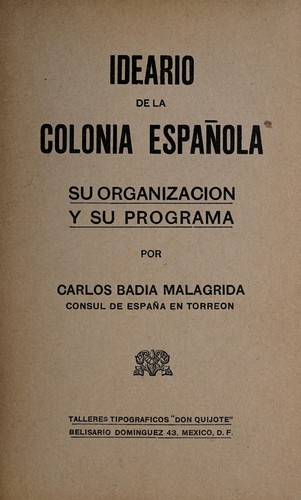 Ideario de la colonia española