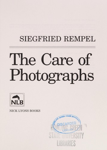 The care of photographs