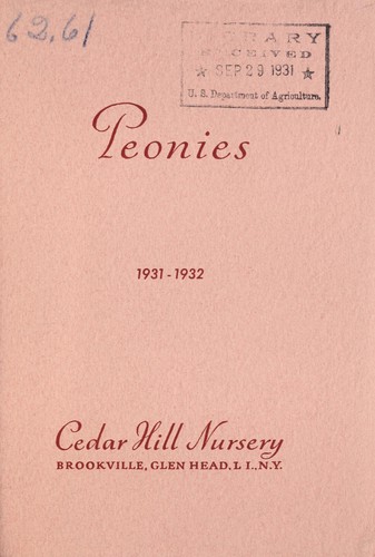 Peonies, 1931-1932