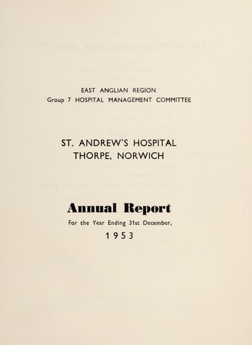 Annual report for the year ending 31st December, 1953
