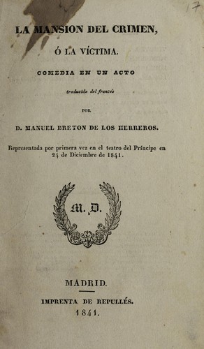 La mansión del crimen, o, La víctima