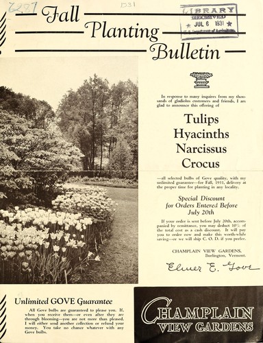 Fall planting bulletin [and price list]