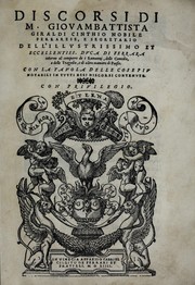 Discorsi di M. Giovambattista Giraldi Cinthio nobile ferrarese, e segretario dell'illvstrissimo et eccellentiss. dvca di Ferrara