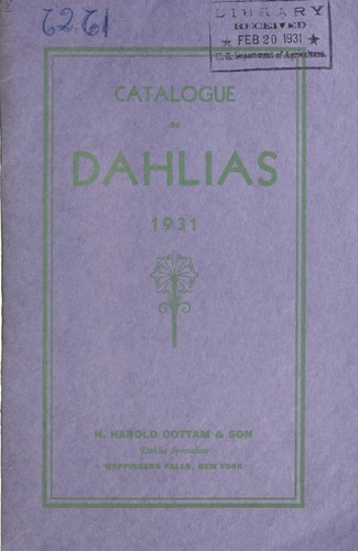 Catalogue of dahlias, 1931