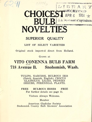 Choicest bulb novelties