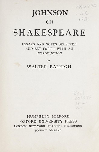 Johnson on Shakespeare