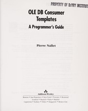 OLE DB Consumer Templates