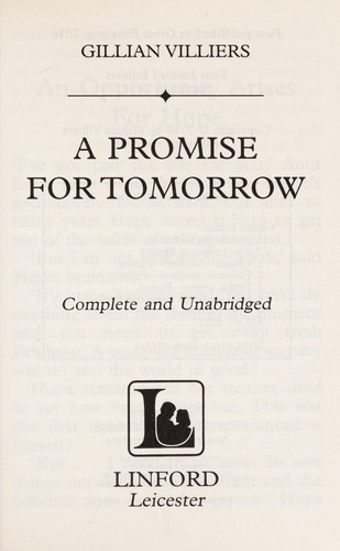 A promise for tomorrow