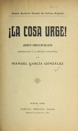 ¡La cosa urge!