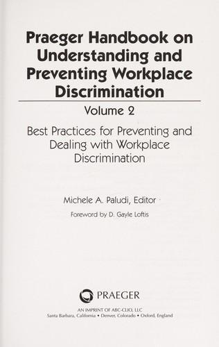 Praeger handbook on understanding and preventing workplace discrimination