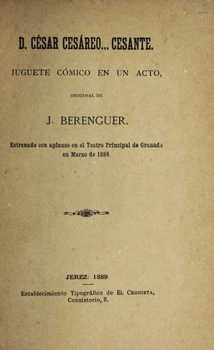 D. César Cesáreo ... cesante