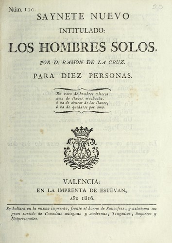 Saynete nuevo intitulado Los hombres solos