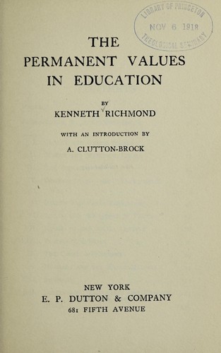 The permanent values in education