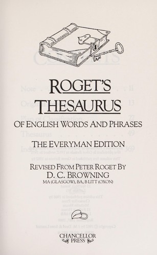 Roget's thesaurus of English words and phrases