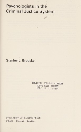 PSYCHOLOGISTS IN CRIM JUSTICE