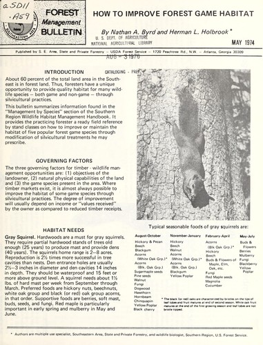 How to improve forest game habitat