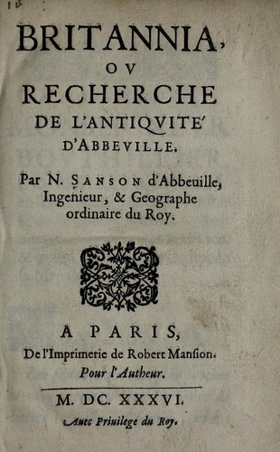 Britannia, ou, Recherche de l'antiquité d'Abbeuille