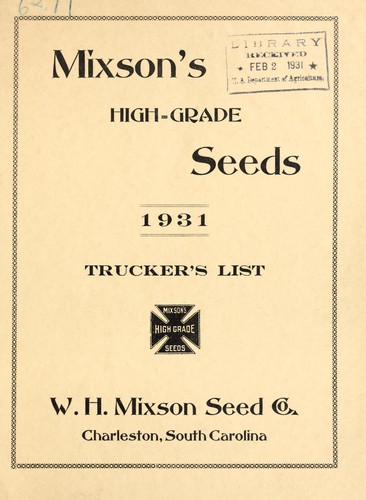Mixson's high grade seeds, 1931