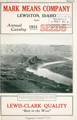 Annual catalog, 1931 seeds