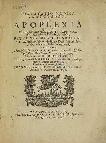 Dissertatio medica inauguralis de apoplexia