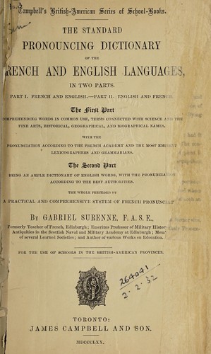 The standard pronouncing dictionary of the French and English languages ...
