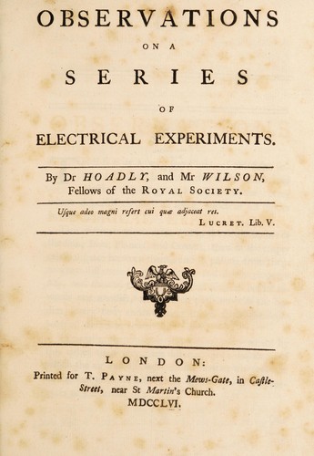 Observations on a series of electrical experiments