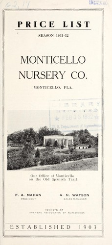 Price list, season 1931-32