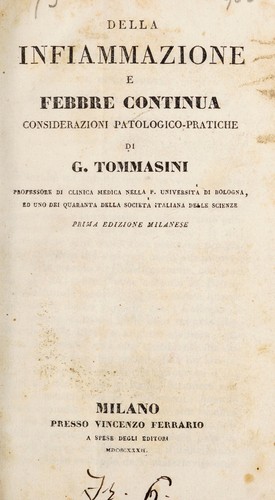 Della infiammazione e febbre continua considerazioni patologico-pratiche