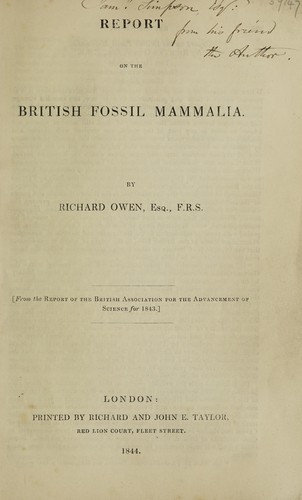 Report on the British fossil mammalia