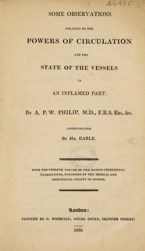 Some observations relating to the powers of circulation and the state of the vessels in an inflamed part