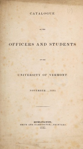 Catalogue of the officers and students ... November 1835