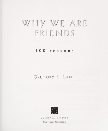 Why we are friends