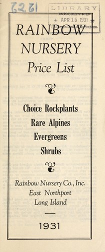 Choice rockplants, rare alpines, evergreens, shrubs, 1931