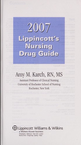 2007 Lippincott's nursing drug guide