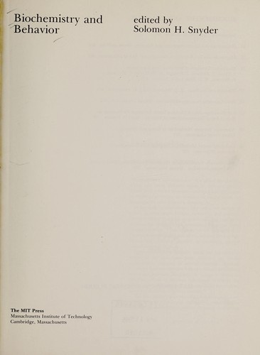 Biochemistry and behavior