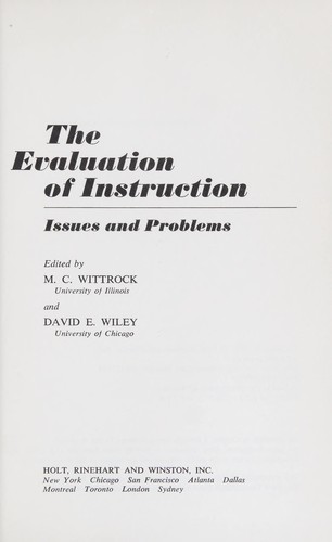 The evaluation of instruction