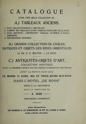 Tableaux anciens