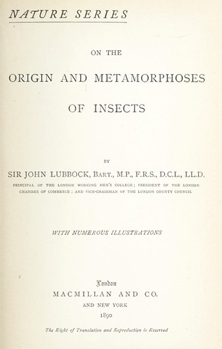On the origin and metamorphoses of insects