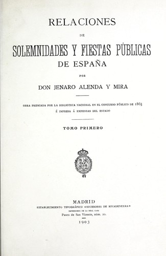 Relaciones de solemnidades y fiestas públicas de España