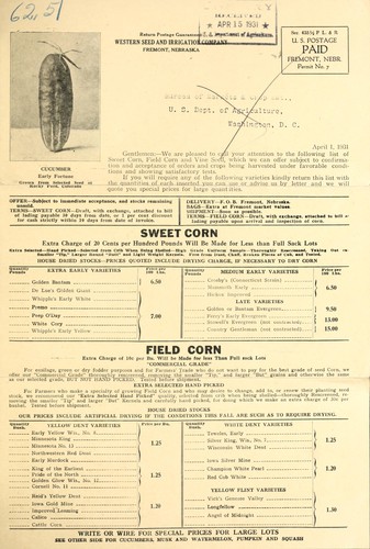 Western Seed and Irrigation Company [price list]