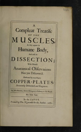 A compleat treatise of the muscles